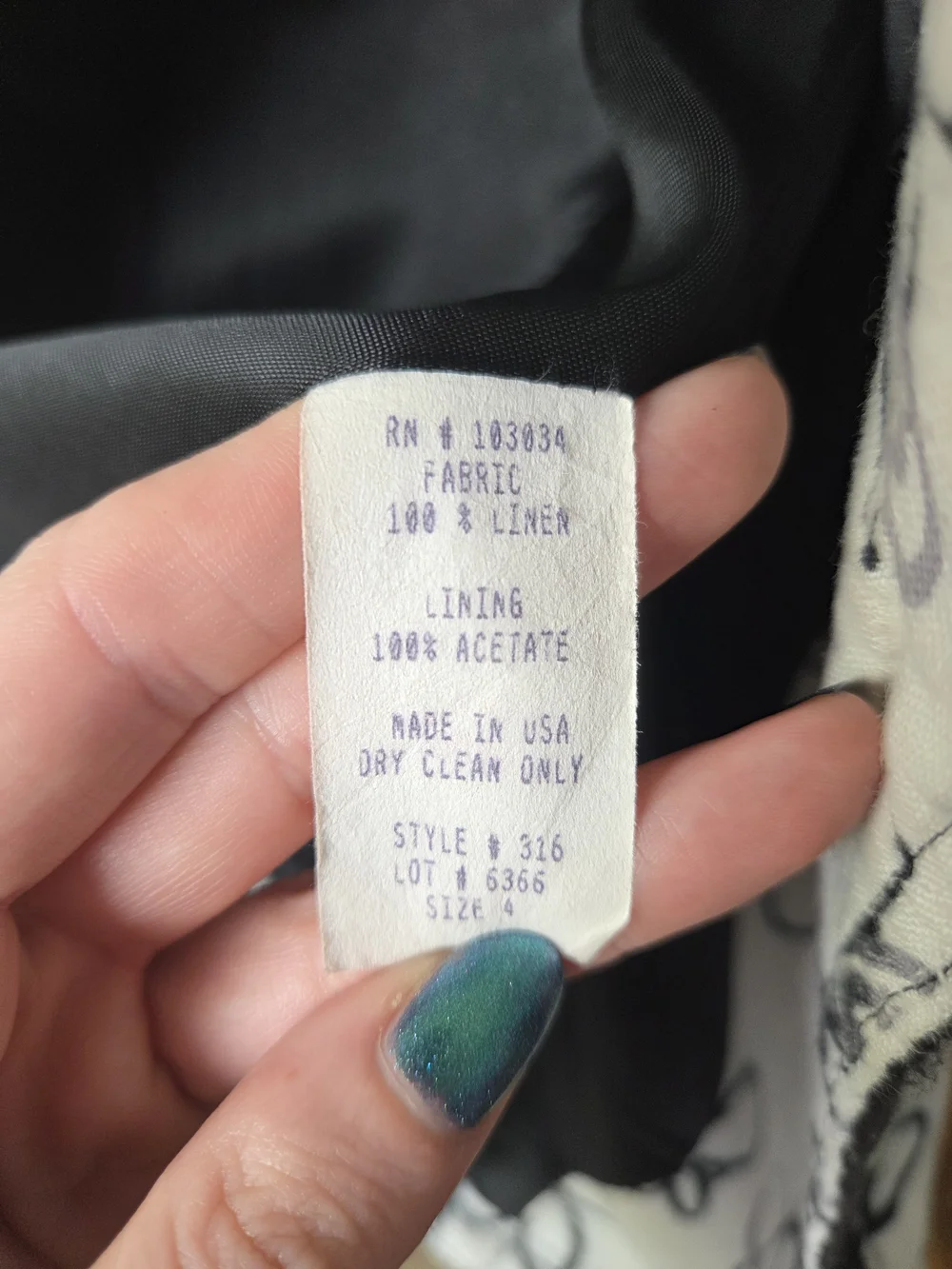 Vintage Y2K Giancarlo Ferrari Linen Floral Blazer Jacket Size 4